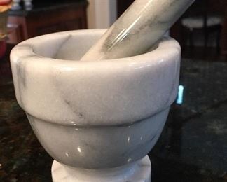 Marble mortar and pestle