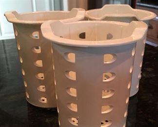 Vintage cafeteria utensil carriers