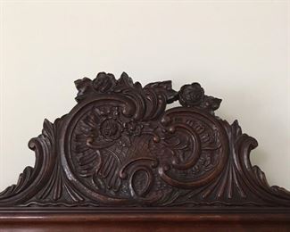 Detail carving on dresser
