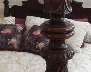 Detail view of poster carving