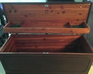 Interior view of cedar chest