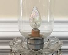 Vintage etched crystal lamp (pair)