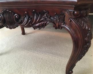 Alternate view of coffee table carving