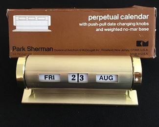 Vintage perpetual calendar by Park Sherman
