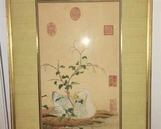 Asian painting on silk