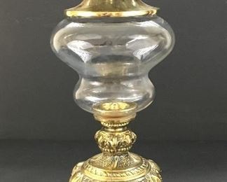 Vintage Cambridge brass and glass compote