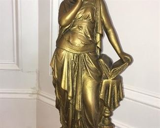 Female statue gold tone