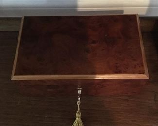 Italian made decorative wooden box with key