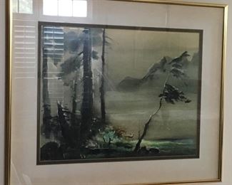 Asian painting on silk