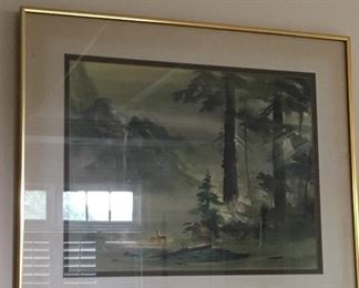 Asian painting on silk