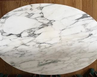 Top view of oval table