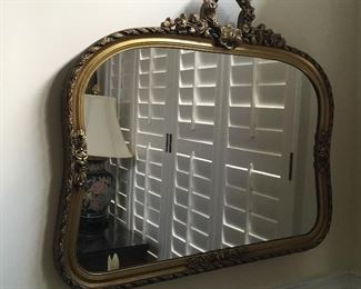 Gilded gold wall mirror