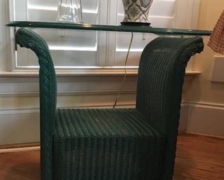 Vintage Lloyd Loom All-Weather wicker side/end table (pair)