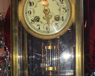 H & H France pendulum brass mantel clock