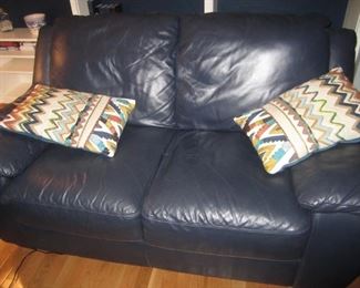 LEATHER LOVESEAT AND MATCHING SOFA