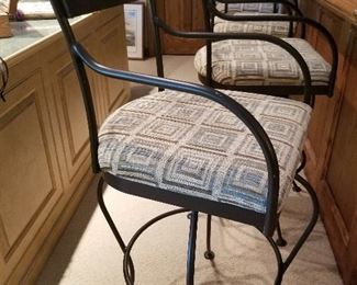 4 Wrought Iron bar stools