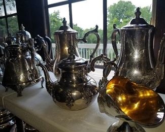 Silver plate collection, Coffee pots, Teapots