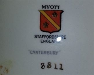 Myott, Staffordshire England, "Canterbury",