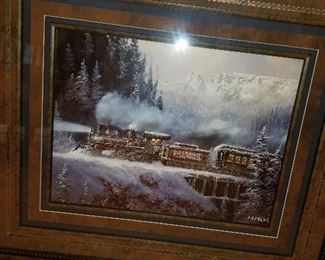 Framed Train art