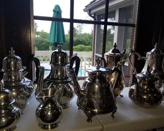 Silver plate collection, Coffee pots, Teapots