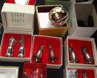 Reed & Barton, Wallace , Sterling Christmas Ornaments, Cross, Bells, Waterford Christmas ornaments