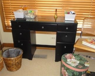 Desk, matching chest of drawers , art and craft supplies