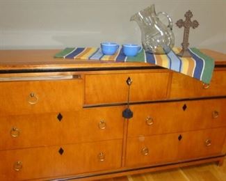 National Mt. Airy Biedermeier Dresser, matching nightstands and wardrobe