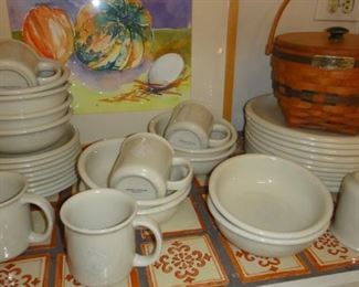 Crown Corning Dish Set, Longaberger Basket