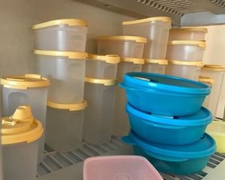 Lots of Tupperware for Pantry Storage
