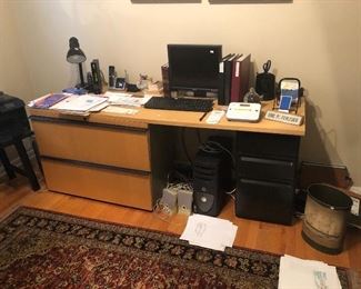 Desk with 3 drawers and credenza 