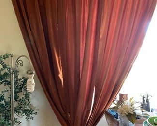 Rusty Orange velvety curtains - blackout drapes 8 panels 94"L x 46"W