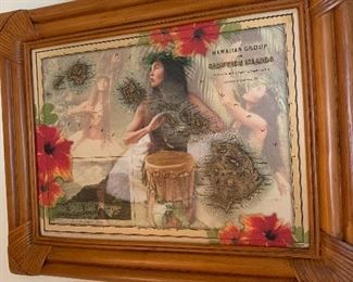 Hawaiian girl framed picture