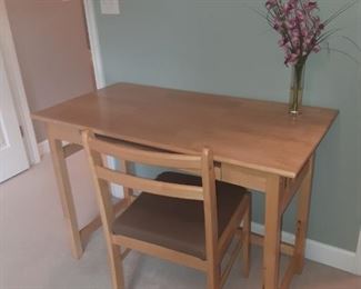 Small oak desk and chair