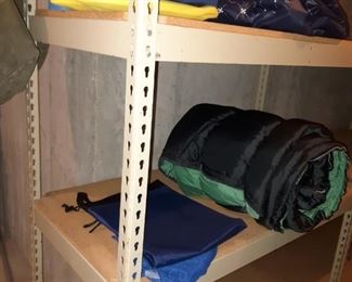 Camping supplies and storage self shelves