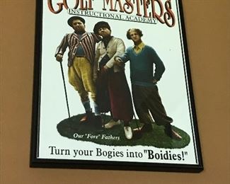 Three Stooges "Golf Masters" Framed Poster
