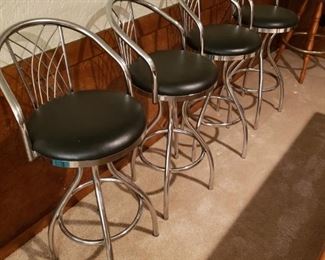 Mid Century Modern Stainless Steel Bar Stools