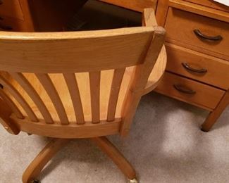 Oak Desk and Chair