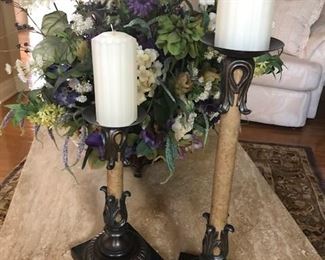 Large Medal Candlesticks