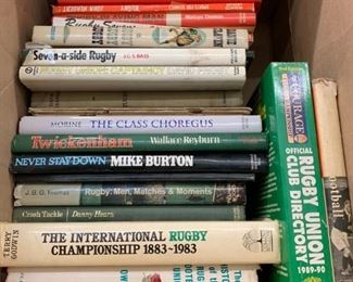 E          Rugby Books, $5 to $25, Tell us what you want from the lettered box, and we can give you a price. CALL 703-560-1919 and give us the letter and title, then we'll give you the price. OR you can email us at mgodek@aol.com. Let us know if you want all of them and make us an offer!