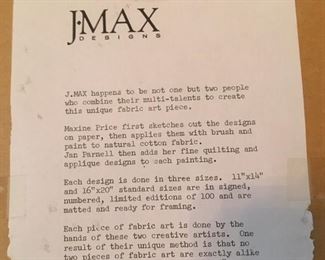 Info on verso of "Mission" fabric art