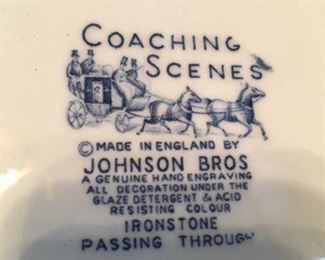 Stamp of "Coaching Scenes" ironstone pieces