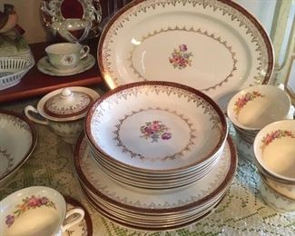 Fine china service for 6 by Harmony House in "Heirloom" pattern