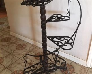 Wrought iron tiered plant stand