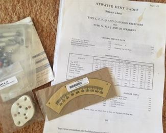 Assorted extra parts for Atwater Kent tube radio