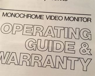 Manual for Zenith video monitor