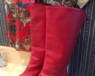 Soft, red leather hipster boots, made in Brazil