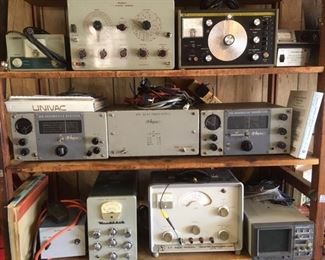 Amateur radio equipment; this photo of an overall grouping; detail photos of each follow