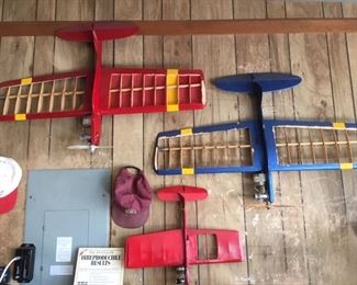 Three of four U-Control Line Model Planes