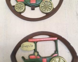 Painted ceramic wall art, set of 4