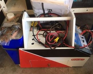 U-Control Line model airplane fuel and supplies wooden field tote